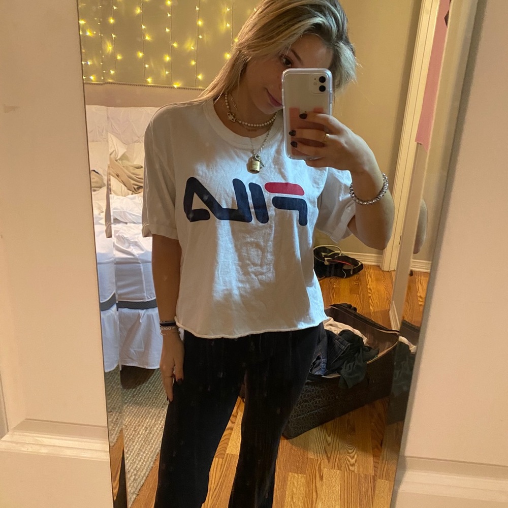 cropped fila shirt